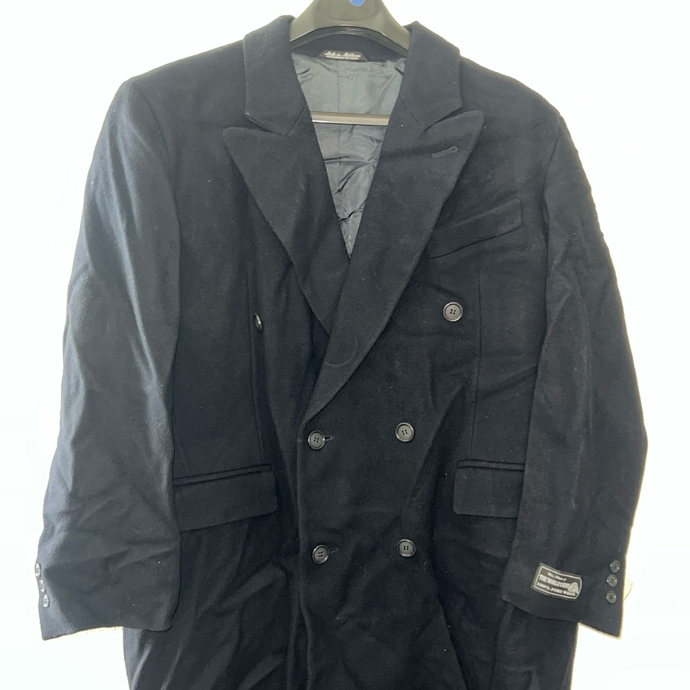 BRAND NEW Blue Jeremy Cobb Il Wool/Cashmere Single
Breasted Full Length Overcoat
